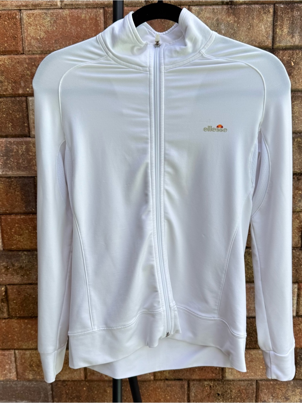 Ellesse Vintage / Made in Italy White Zip-Front Athletic Track Jacket